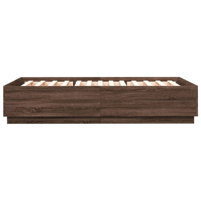 Bedframe Met Led-Verlichting Bruin Eikenkleurig 150X200 Cm