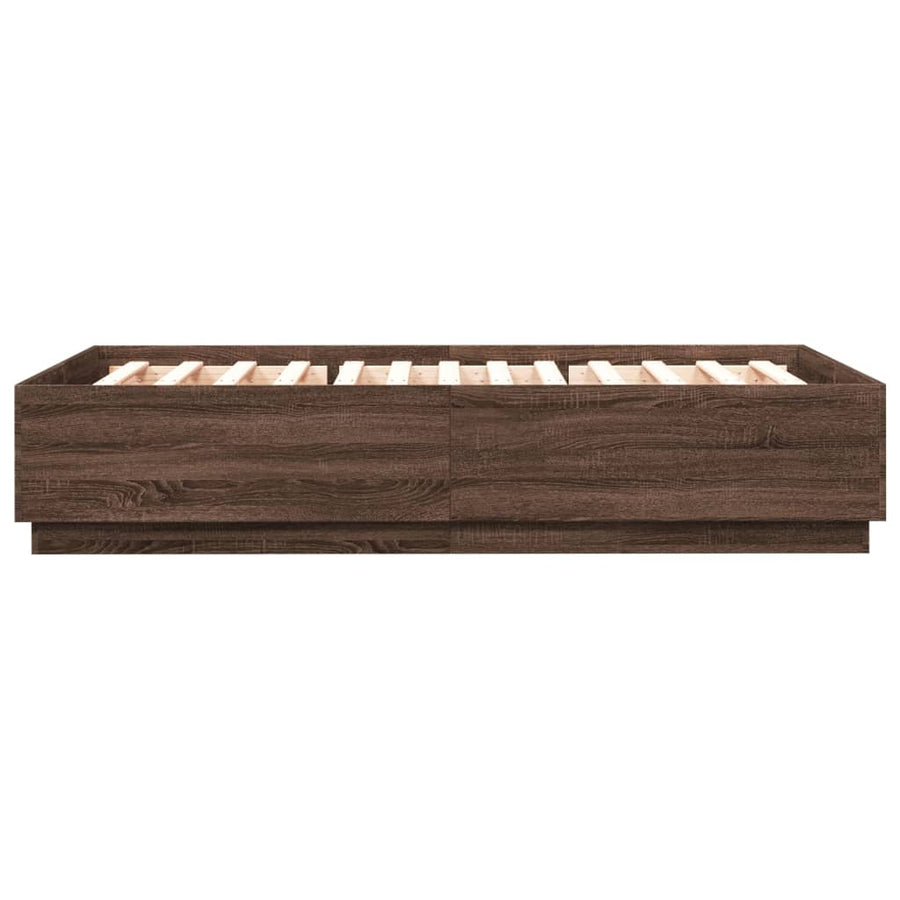 Bedframe Met Led-Verlichting Bruin Eikenkleurig 150X200 Cm