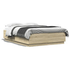 Bedframe 140x200 cm sonoma eiken LED