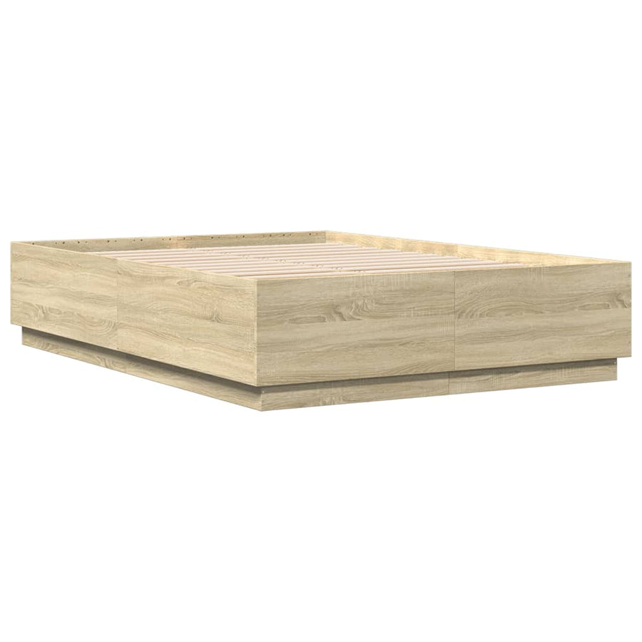Bedframe Met Led-Verlichting Sonoma Eikenkleurig 120X200 Cm