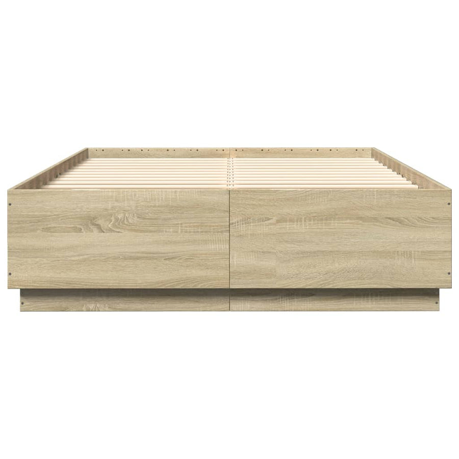 Bedframe Met Led-Verlichting Sonoma Eikenkleurig 120X200 Cm