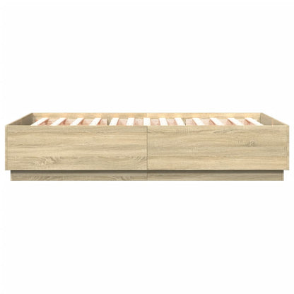 Bedframe Met Led-Verlichting Sonoma Eikenkleurig 120X200 Cm