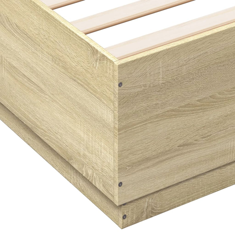Bedframe Met Led-Verlichting Sonoma Eikenkleurig 120X200 Cm