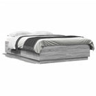 Bedframe 120x200 cm grijs sonoma eiken met LED