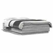 Bedframe 120x200 cm grijs sonoma eiken met LED