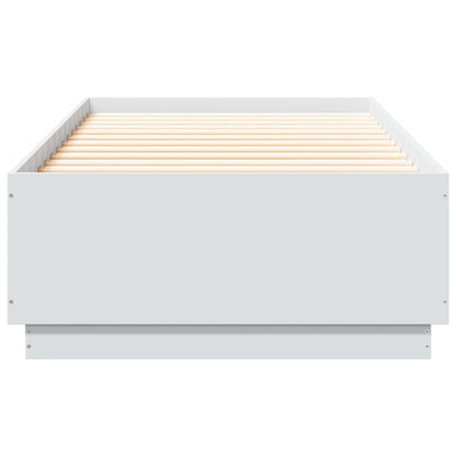 Bedframe Met Led-Verlichting Bewerkt Hout Wit 100X200 Cm