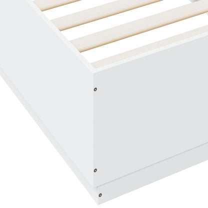 Bedframe Met Led-Verlichting Bewerkt Hout Wit 100X200 Cm