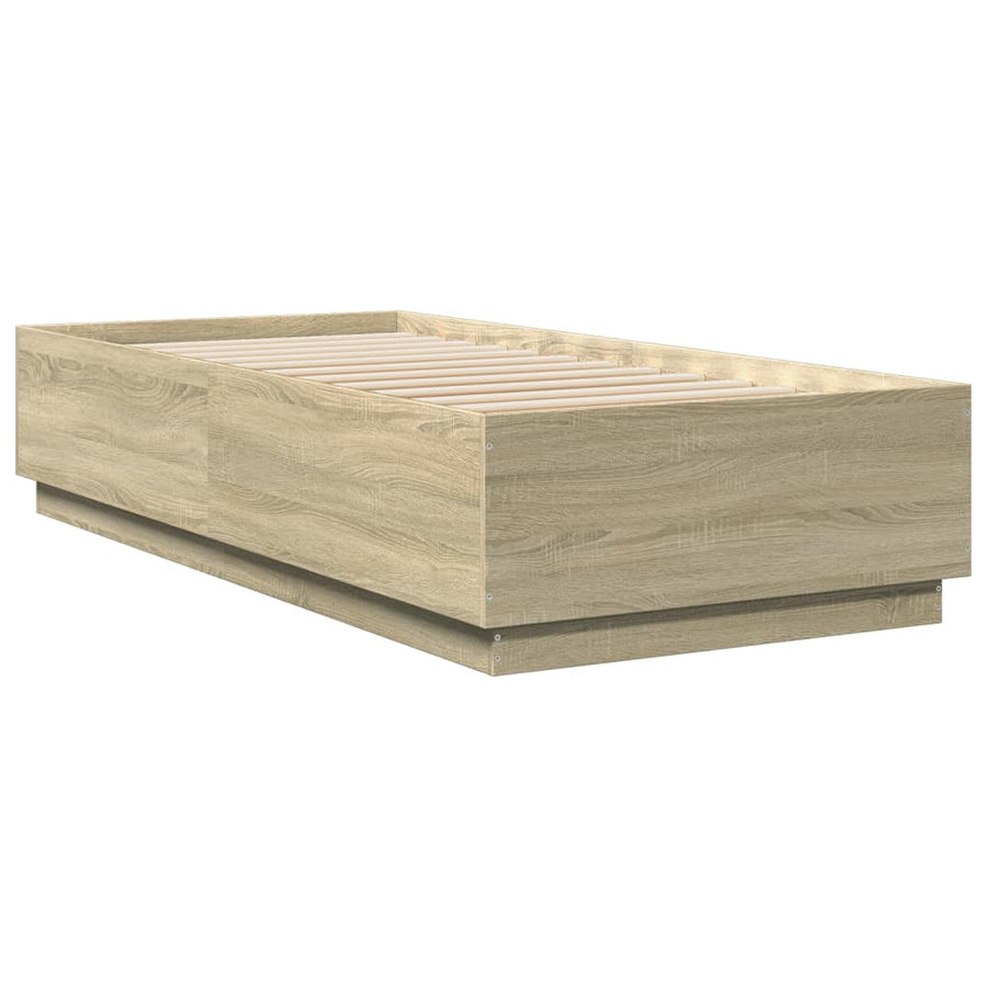 Bedframe Met Led-Verlichting Sonoma Eikenkleurig 100X200 Cm