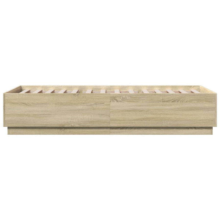 Bedframe Met Led-Verlichting Sonoma Eikenkleurig 100X200 Cm