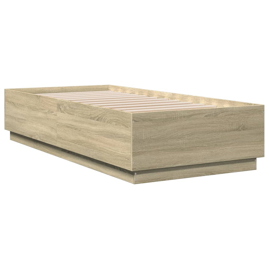 Bedframe Met Led-Verlichting Sonoma Eikenkleurig 100X200 Cm