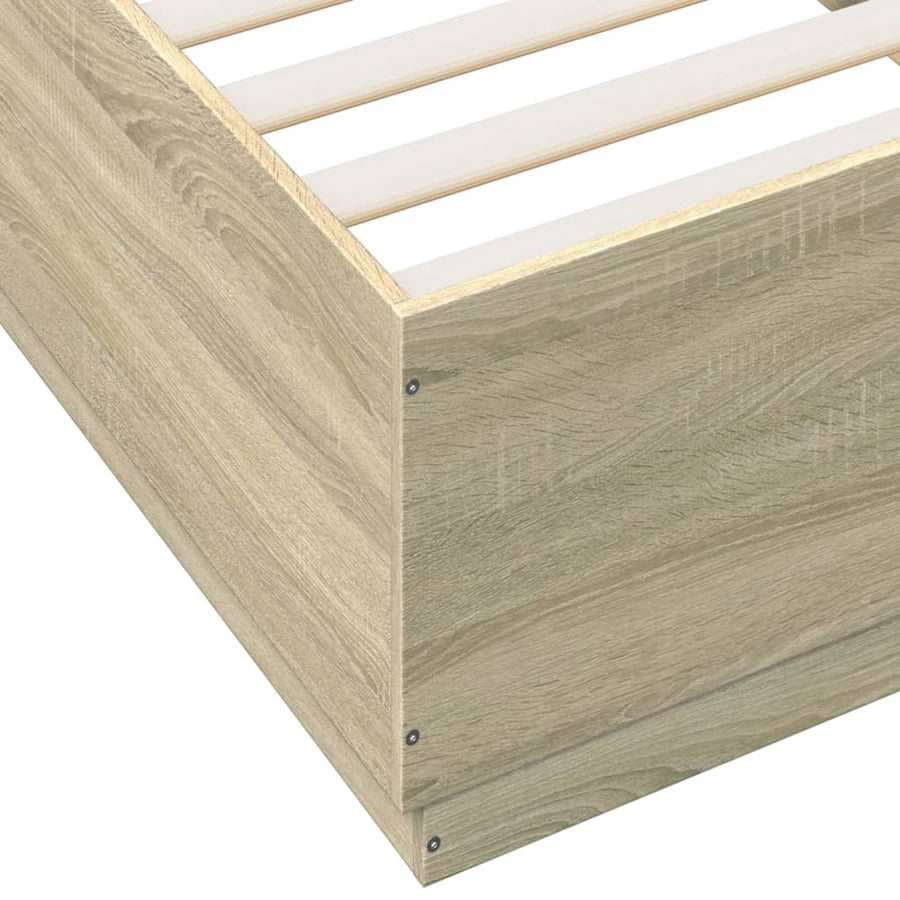 Bedframe Met Led-Verlichting Sonoma Eikenkleurig 100X200 Cm