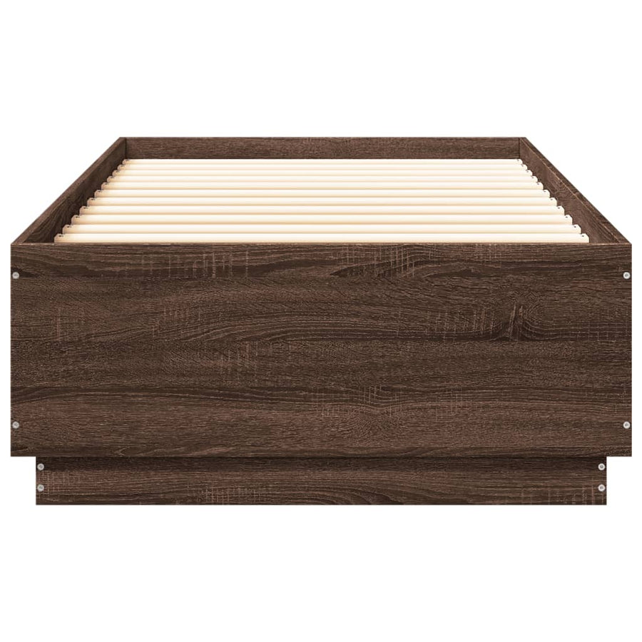 Bedframe Met Led-Verlichting Bruin Eikenkleur 100X200 Cm