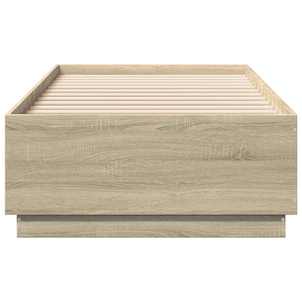 Bedframe Met Led-Verlichting Sonoma Eikenkleurig 90X200 Cm