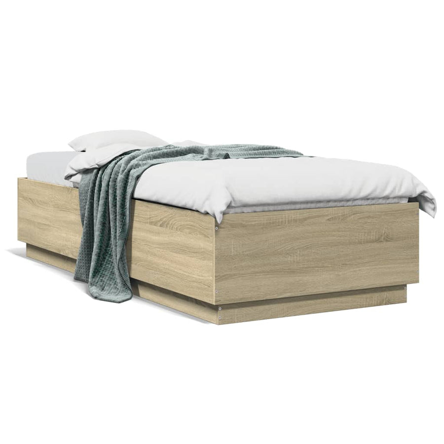 Bedframe Met Led-Verlichting Sonoma Eikenkleurig 90X200 Cm