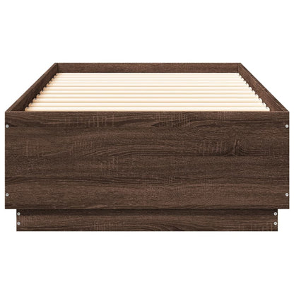 Bedframe Met Led-Verlichting Bruin Eikenkleur 90X200 Cm