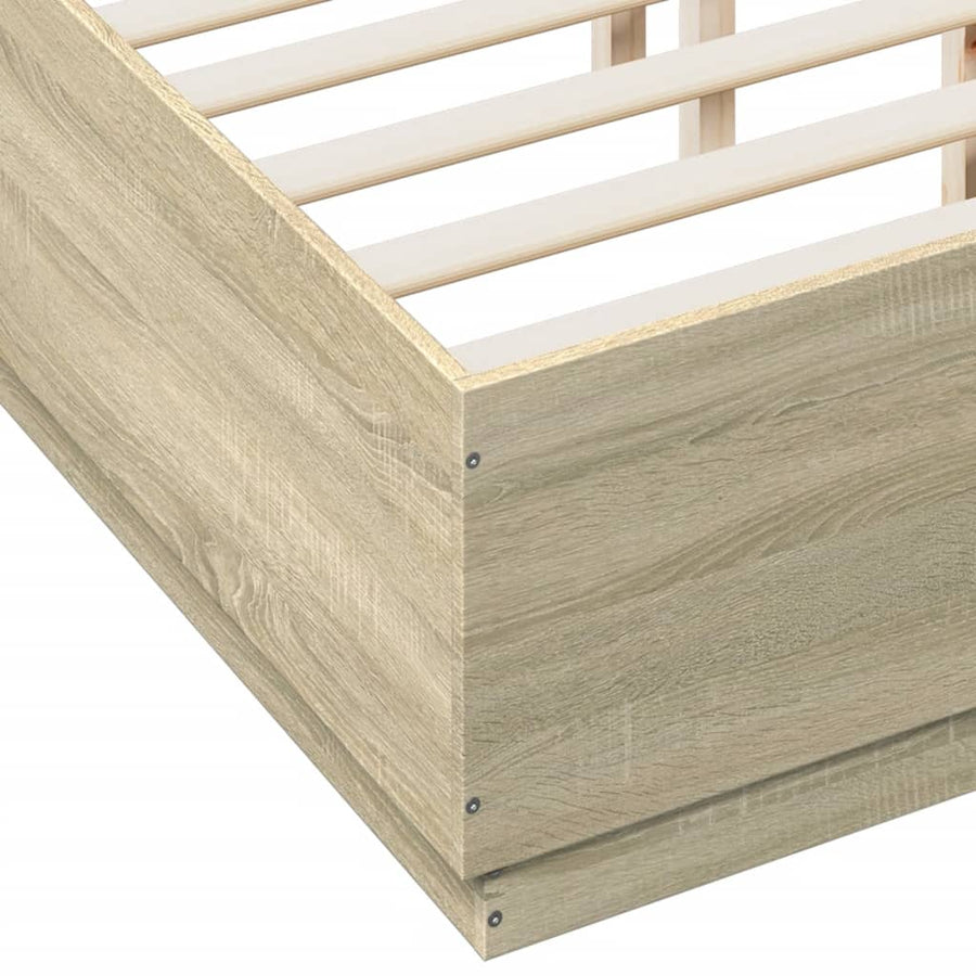 Bedframe Met Led-Verlichting Sonoma Eikenkleurig 140X200 Cm