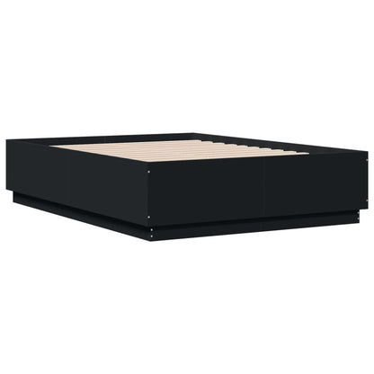 Bedframe met LED-verlichting bruin eikenkleurig 135x190 cm