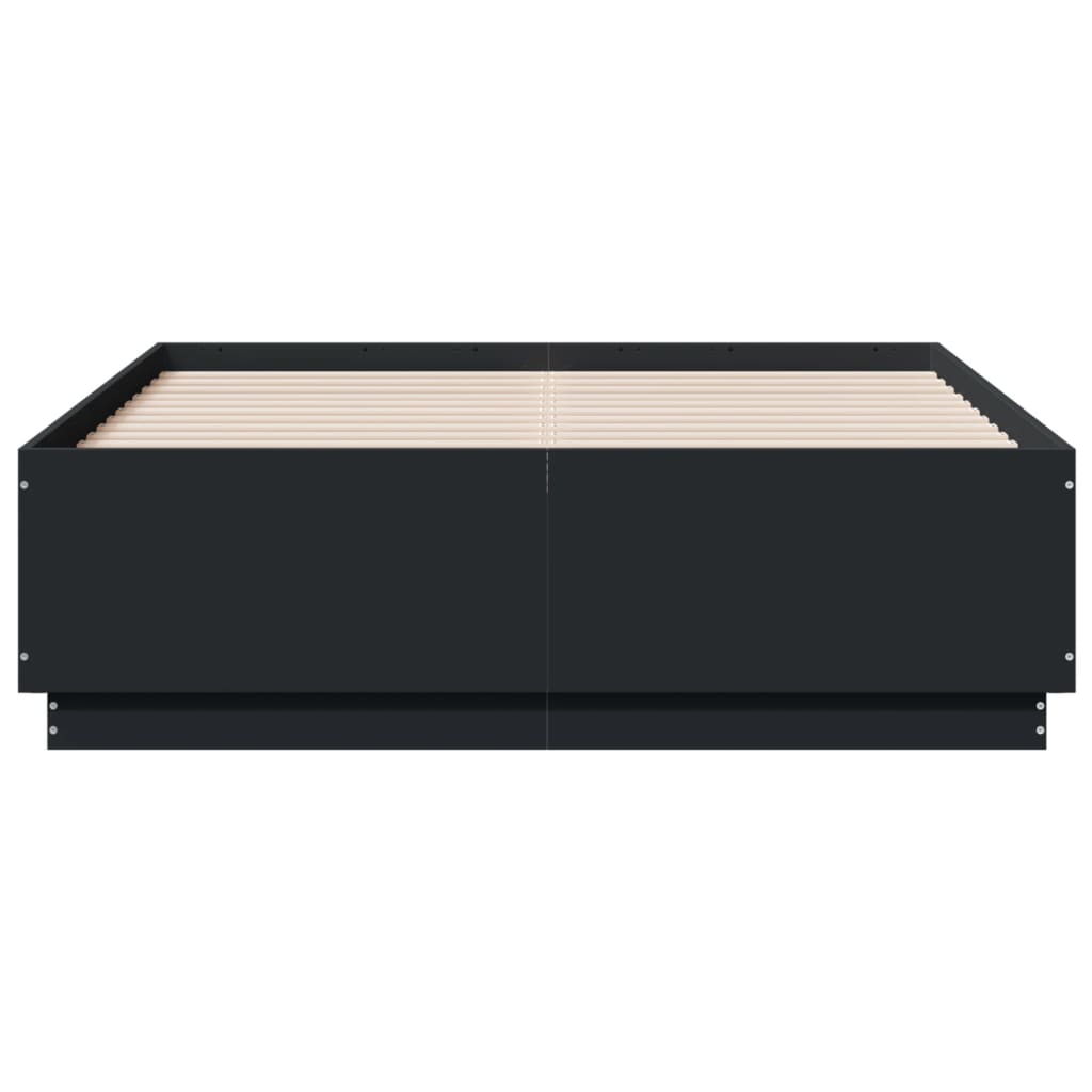 Bedframe met LED-verlichting bruin eikenkleurig 135x190 cm