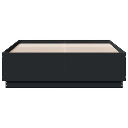 Bedframe met LED-verlichting bruin eikenkleurig 135x190 cm