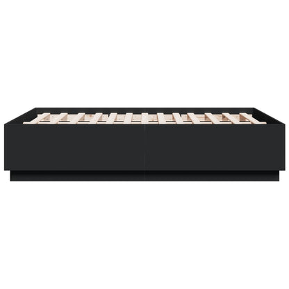 Bedframe met LED-verlichting bruin eikenkleurig 135x190 cm