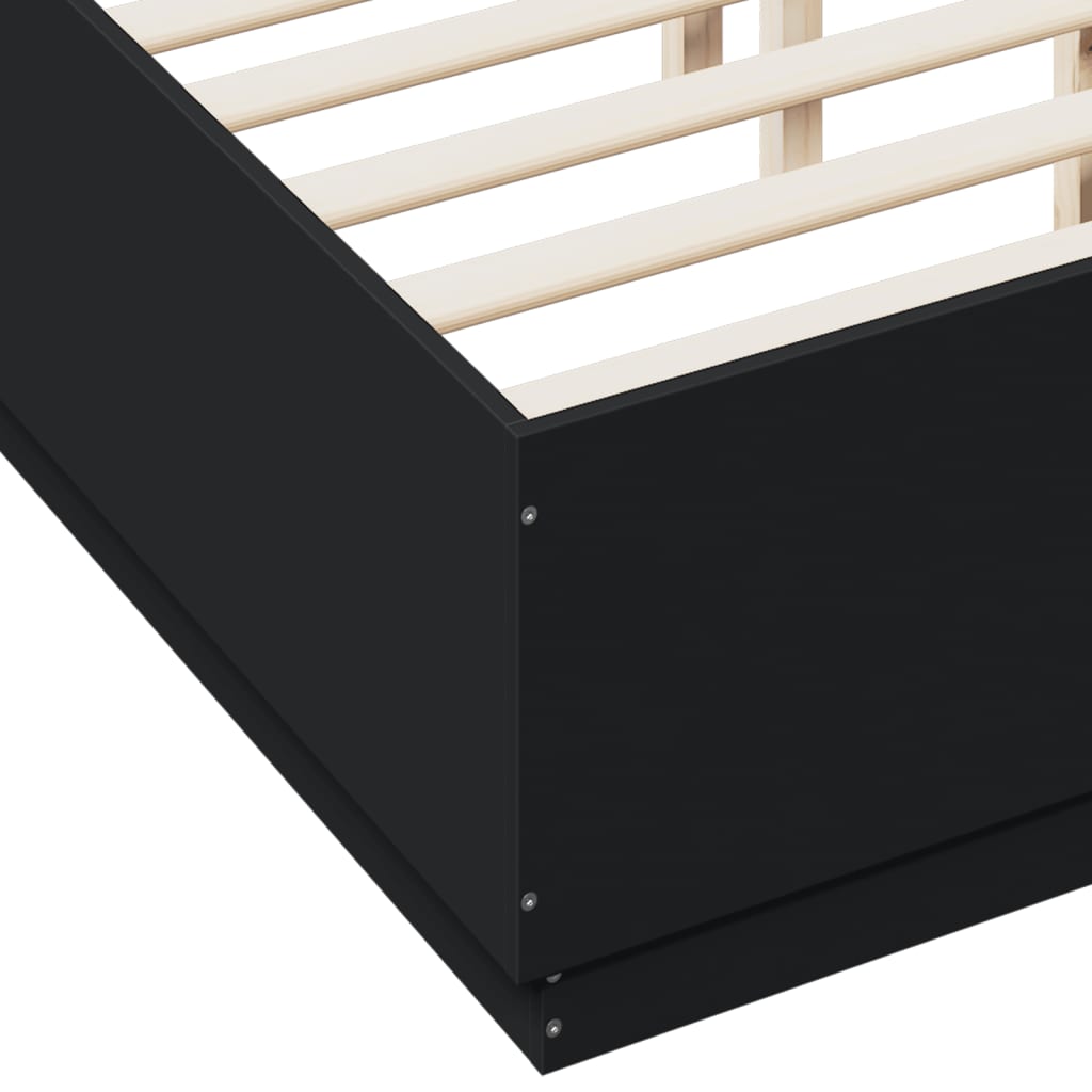 Bedframe met LED-verlichting bruin eikenkleurig 135x190 cm