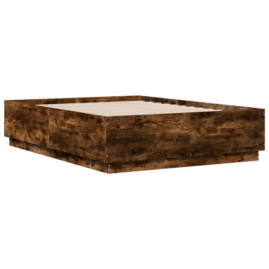 Bedframe met LED-verlichting sonoma eikenkleurig 135x190 cm