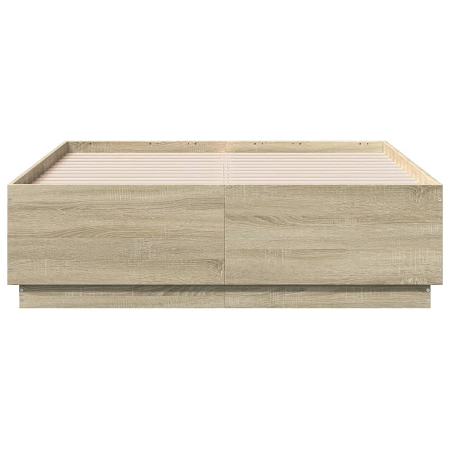 Bedframe Met Led-Verlichting Sonoma Eikenkleurig 120X190 Cm