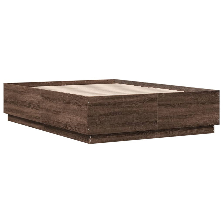 Bedframe Met Led-Verlichting Bruin Eikenkleurig 120X190 Cm