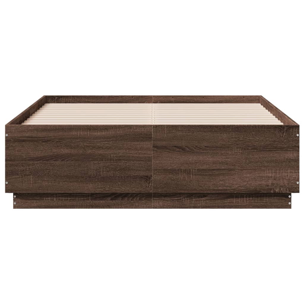 Bedframe Met Led-Verlichting Bruin Eikenkleurig 120X190 Cm