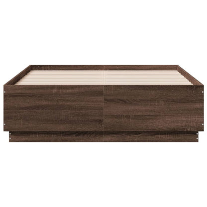 Bedframe Met Led-Verlichting Bruin Eikenkleurig 120X190 Cm