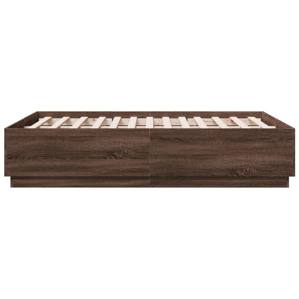 Bedframe Met Led-Verlichting Bruin Eikenkleurig 120X190 Cm