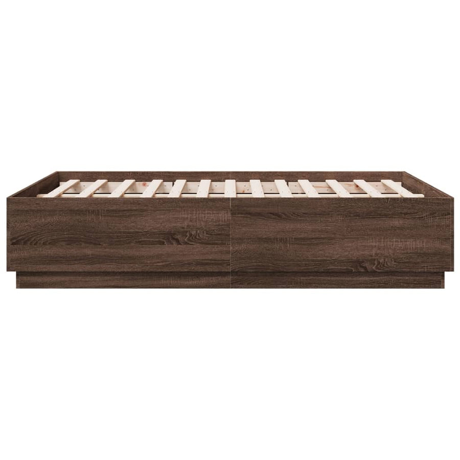 Bedframe Met Led-Verlichting Bruin Eikenkleurig 120X190 Cm