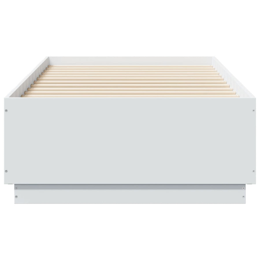 Bedframe met LED-verlichting bewerkt hout wit 90x190 cm