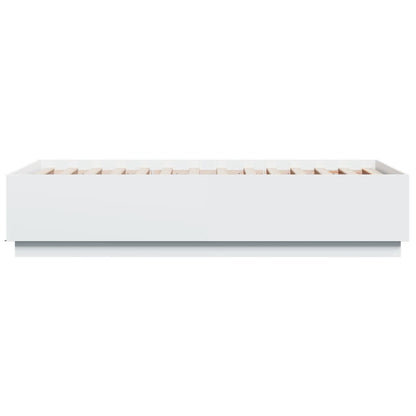 Bedframe met LED-verlichting bewerkt hout wit 90x190 cm