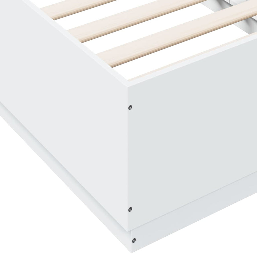 Bedframe met LED-verlichting bewerkt hout wit 90x190 cm