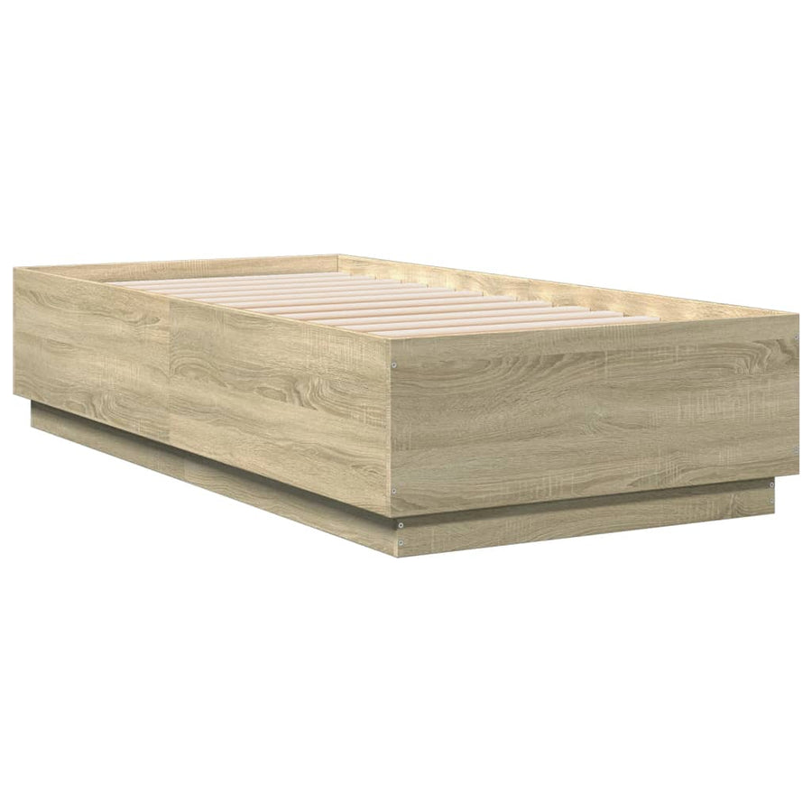 Bedframe met LED-verlichting sonoma eikenkleurig 90x190 cm