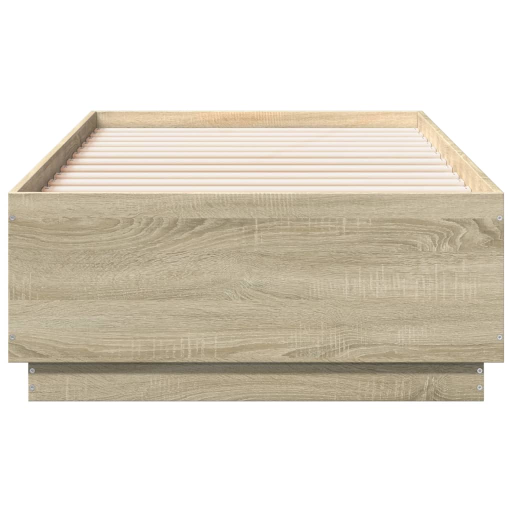 Bedframe met LED-verlichting sonoma eikenkleurig 90x190 cm