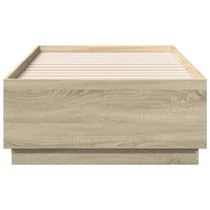 Bedframe met LED-verlichting sonoma eikenkleurig 90x190 cm