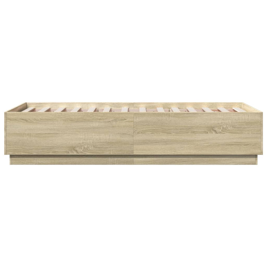 Bedframe met LED-verlichting sonoma eikenkleurig 90x190 cm