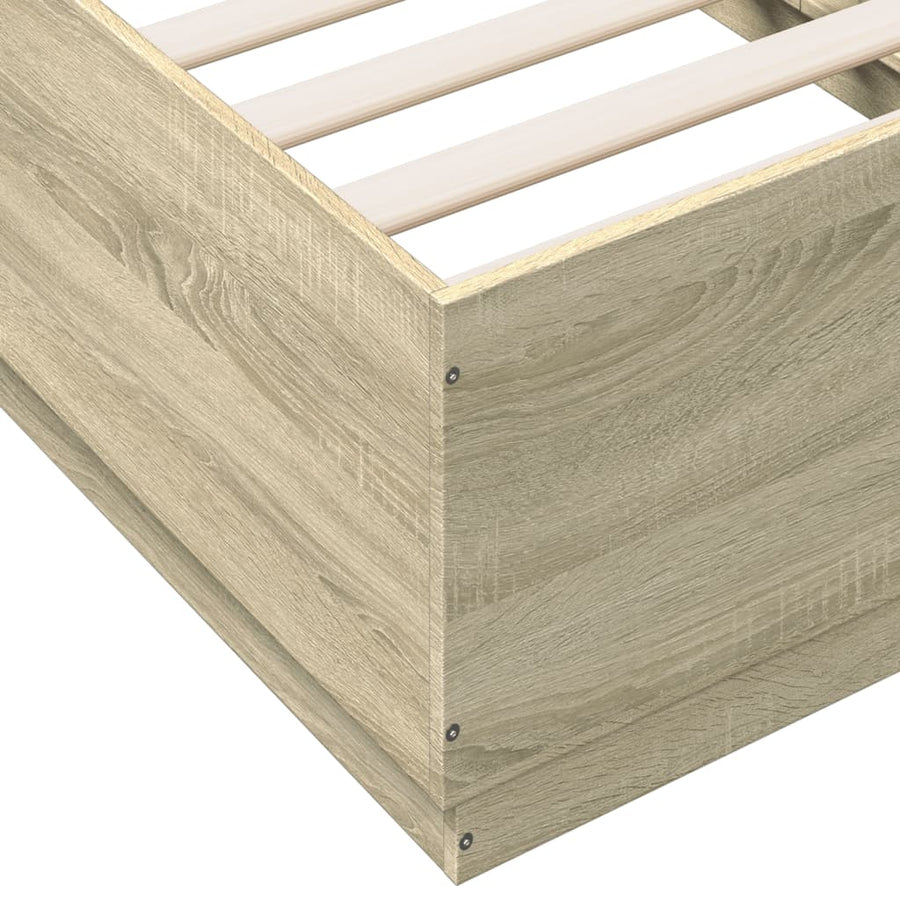 Bedframe met LED-verlichting sonoma eikenkleurig 90x190 cm