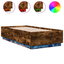 Bedframe met LED-verlichting gerookt eikenkleurig 90x190 cm