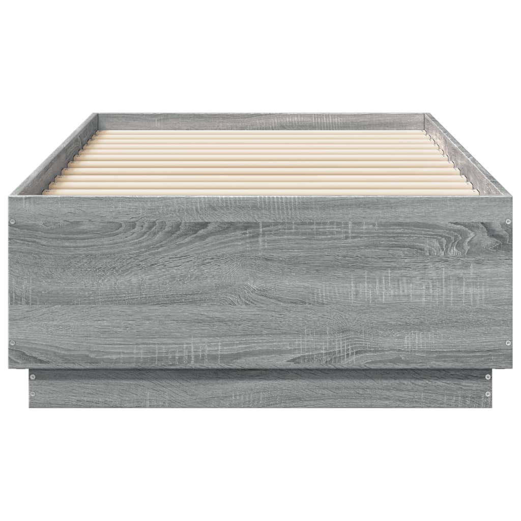 Bedframe met LED-verlichting grijs sonoma eikenkleurig 90x190cm