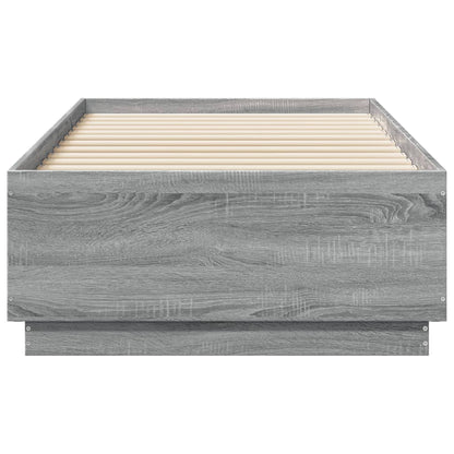 Bedframe met LED-verlichting grijs sonoma eikenkleurig 90x190cm