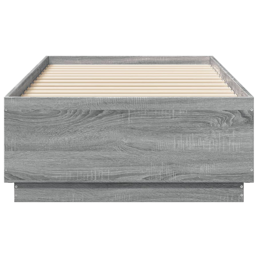 Bedframe met LED-verlichting grijs sonoma eikenkleurig 90x190cm