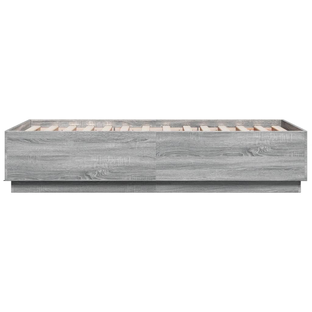 Bedframe met LED-verlichting grijs sonoma eikenkleurig 90x190cm