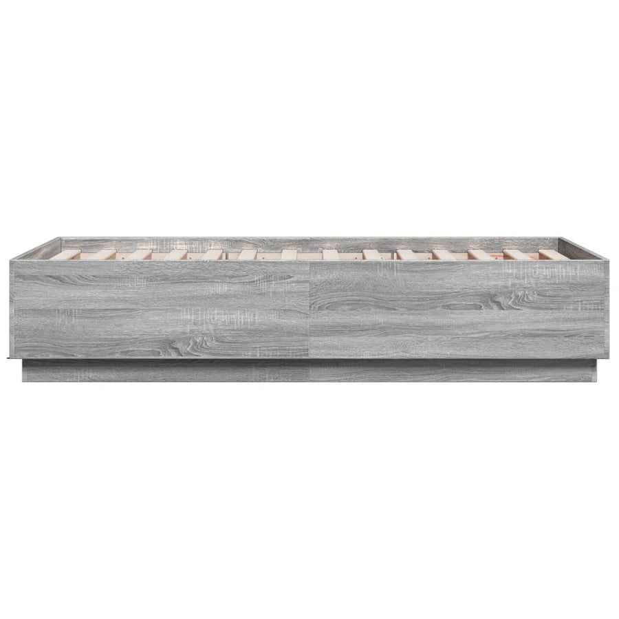 Bedframe met LED-verlichting grijs sonoma eikenkleurig 90x190cm
