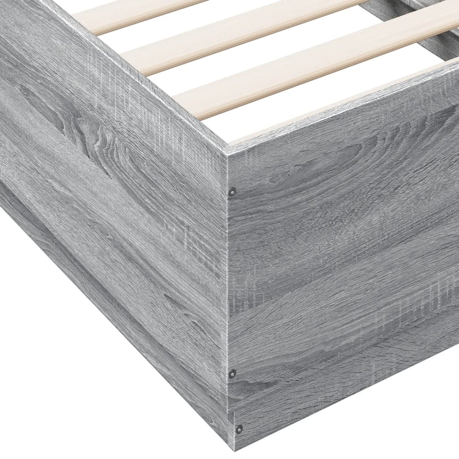 Bedframe met LED-verlichting grijs sonoma eikenkleurig 90x190cm