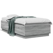 Bedframe 90x190 cm grijs sonoma eiken met LED