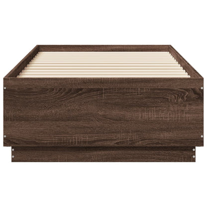 Bedframe met LED-verlichting bruin eikenkleur 90x190 cm
