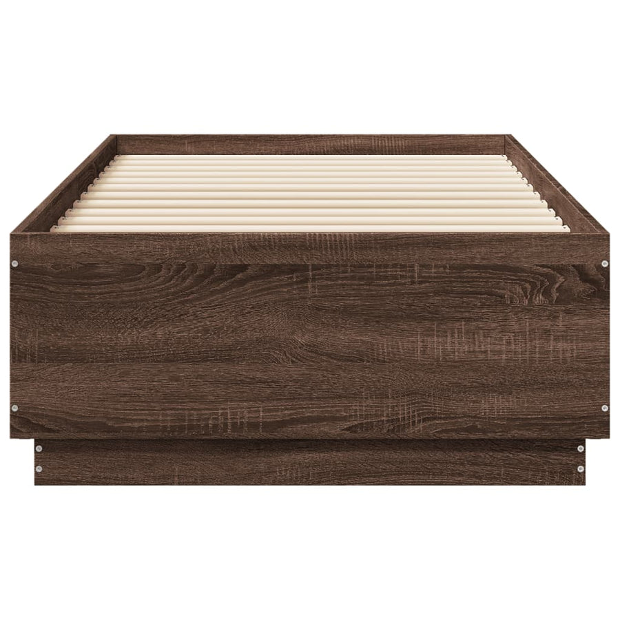 Bedframe met LED-verlichting bruin eikenkleur 90x190 cm